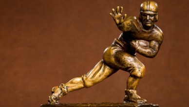 NEW YORK, NY - DECEMBER 11: The Heisman Trophy,  on December 11, 2011 in New York City. NOTE TO USER: Photographer approval needed for all Commercial License requests. (Photo by Kelly Kline/Heisman Trophy Trust via Getty Images)